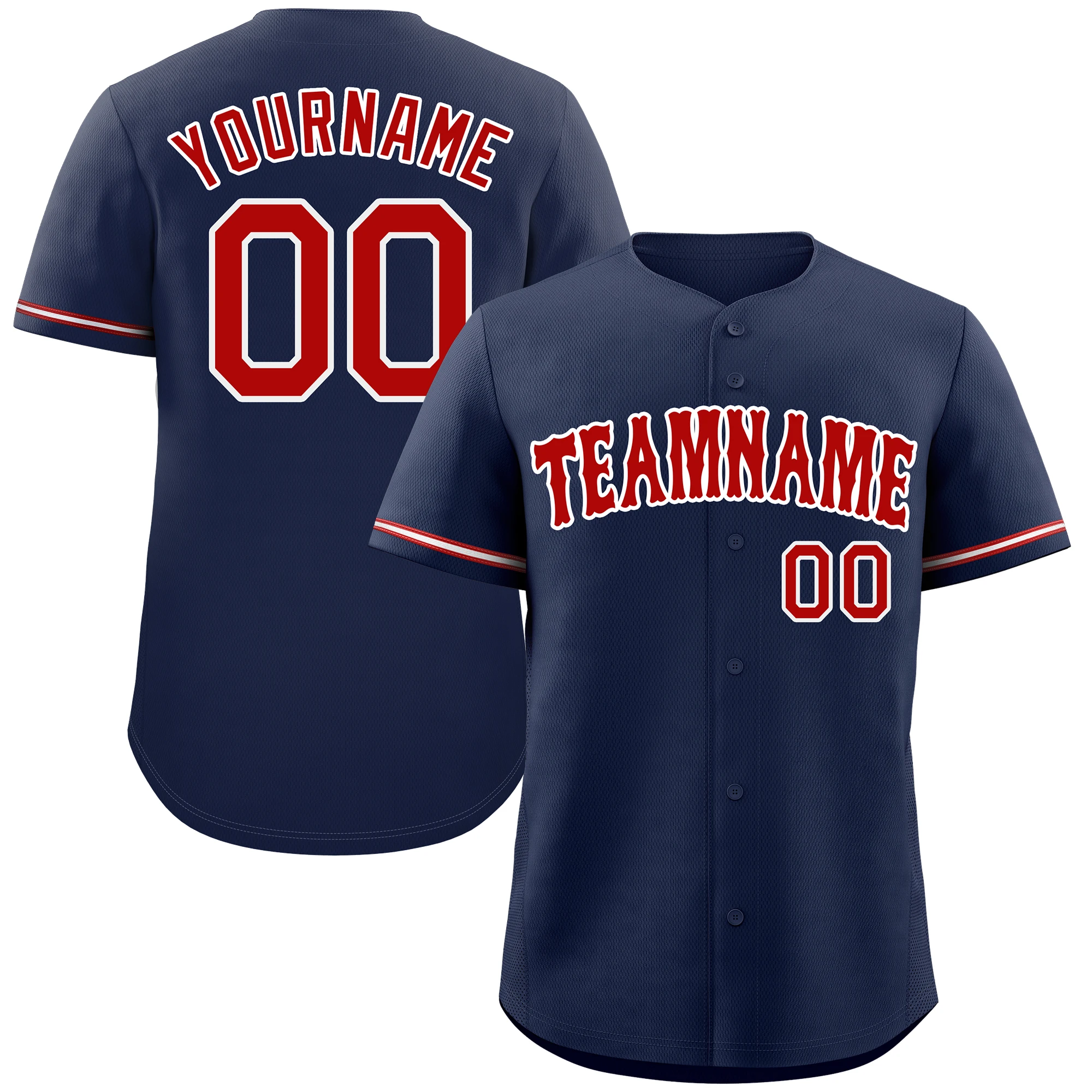 Custom Personalzied Classic Style Baseball Jersey Printed Team Name Number Top Quality Performance Short Sleeve Shirt