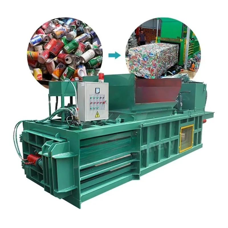 Custom Made Automatic Aluminum Cans Hydraulic Baler Press Cotton Chemical Machinery Equipment Clothes Fiber Compress Packing Mac