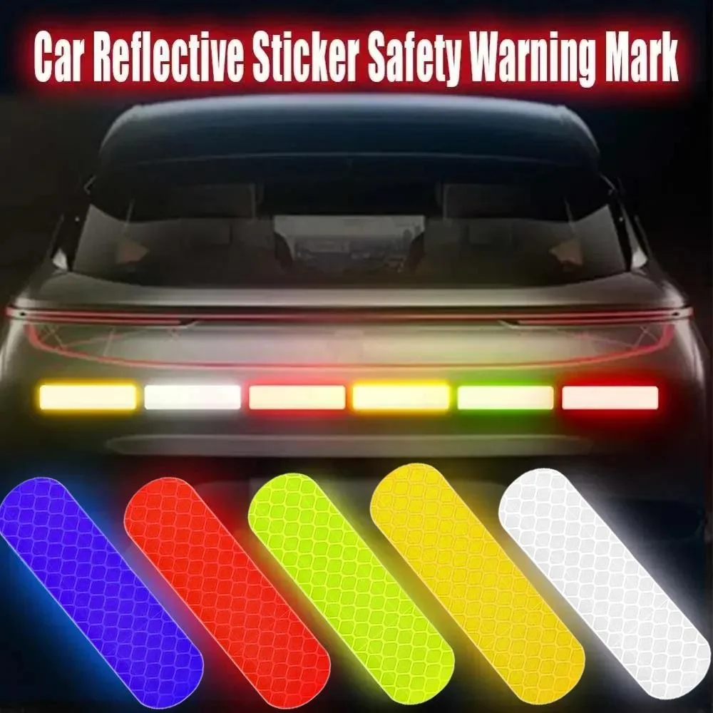 200Pcs Creative Motorcycle Helmet Reflective Stickers High Visibility Anti-collision Car Reflector Tape Self-adhesive
