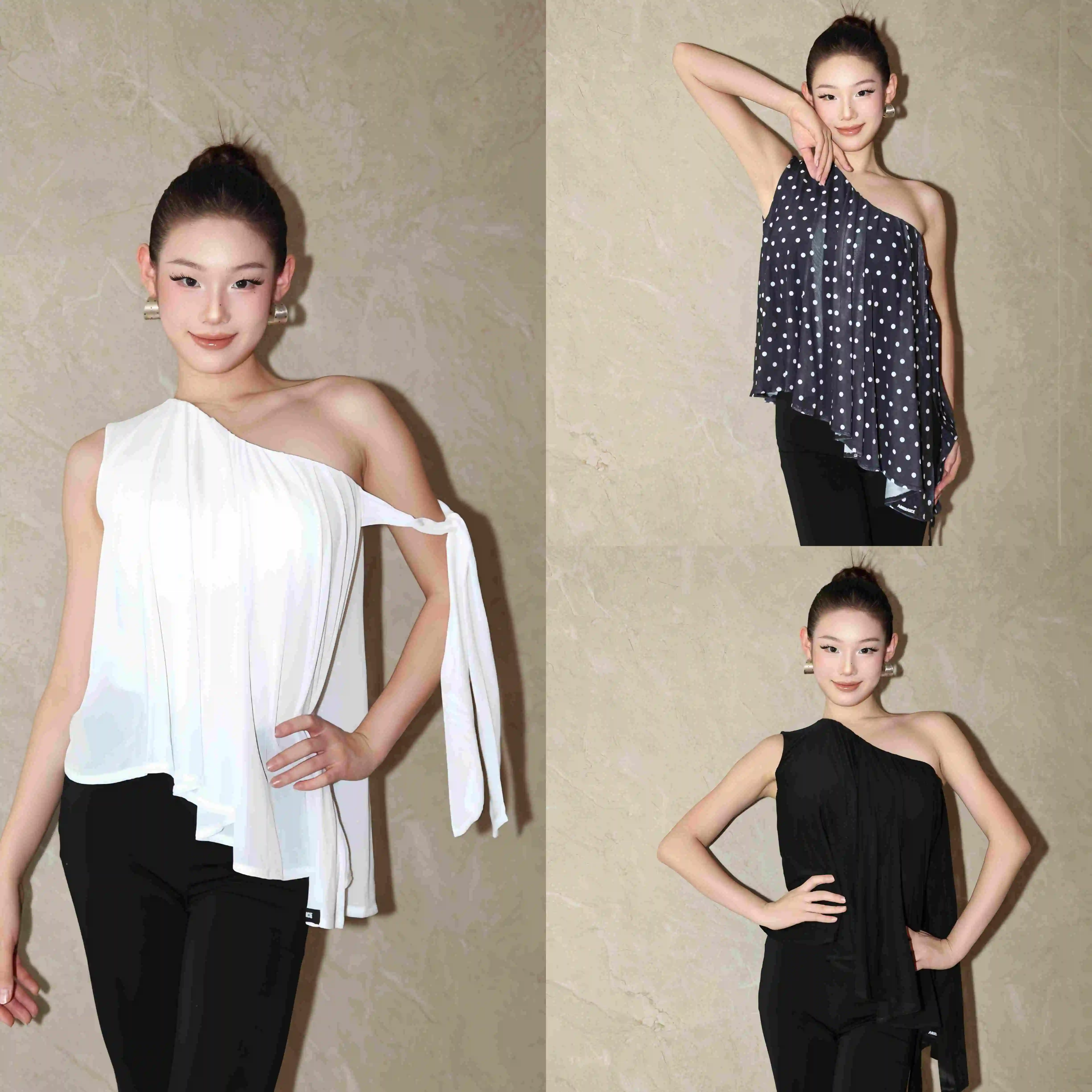 New Ballroom Dance Tops Women Latin Dance Practice Clothes Slant Shoulder Leotards Waltz Tango Dance Costume Black Tops DNV27815
