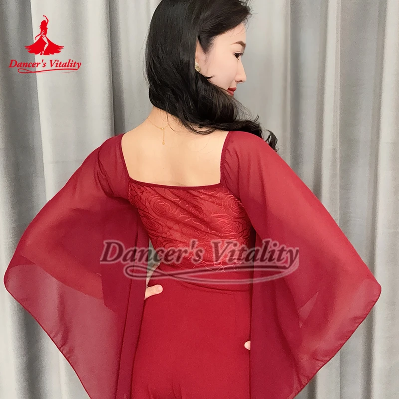 لونين متوفرة بذلة ممارسة الرقص الاجتماعي فوكستروت تانجو الأكمام المتدفقة مجموعة الرقص أداء المطابقة