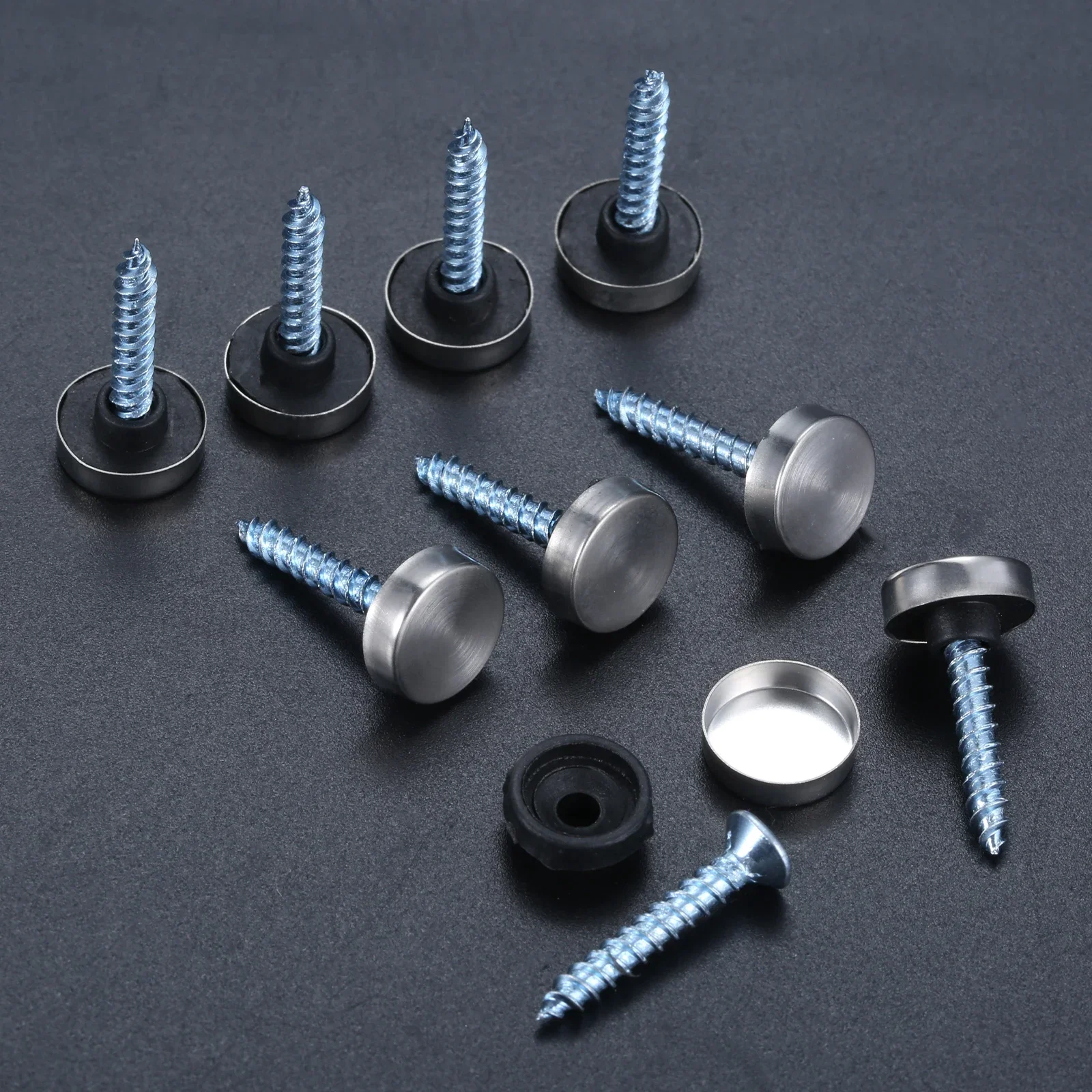 40 Sets 12-30mm Display Mirror Fasteners Screws Decorative Cap Nail Advertising Glass Screw Stainless Steel Cover Home Hardware