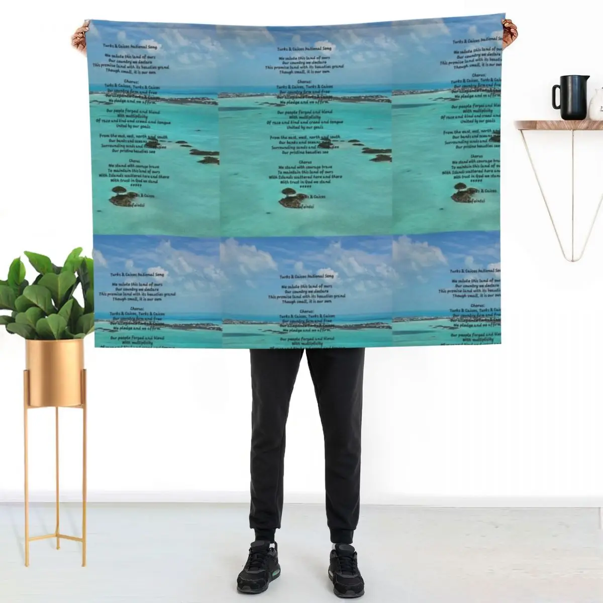 Turks & Caicos National Song Throw Blanket Portable Lightweight Blanket for Travel Camping
