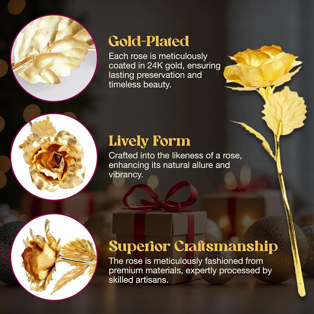 Hot Beauty Foil Iridescent Rose Artificial Flower Birthday Valentine\'s Day Anniversary Christmas Gifts for Wife and Girl Friend