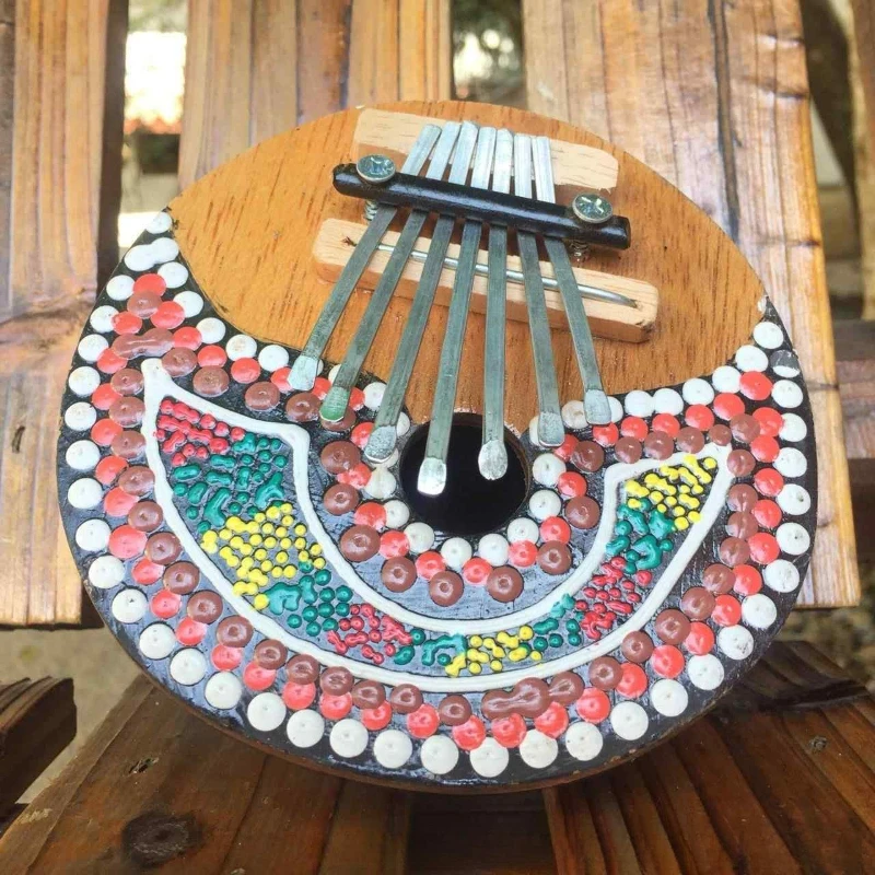 Coconut Shell Kalimba 7 Tone Carving Painting Thumb Piano Sweet Portable Cute Kalimbas for Kids Adult Beginner Finger Pianos view 4