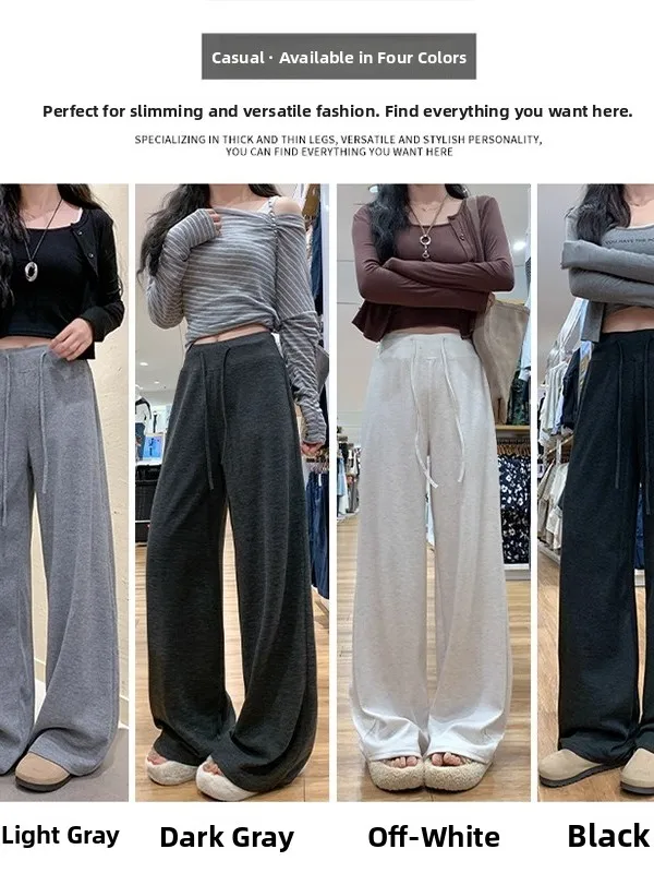 Pantalones de Yoga de Cintura Alta para Mujer, Pantalones Anchos de Pierna para Otoño e Invierno, Estilo Holgado, Suaves y Elásticos...