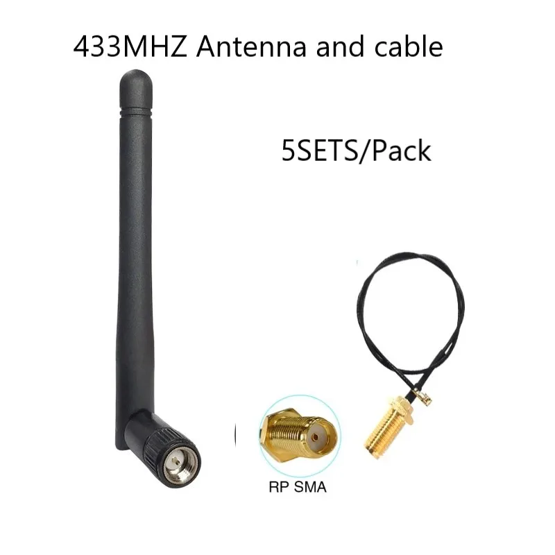 5 Stück 433MHz Antenne 3dBi Hochleistungs-SMA-Stecker und PX1 zu Buchse Kabel Loar LoRaWAN Meshtastic Netzwerk-Signalempfänger – Detail 8