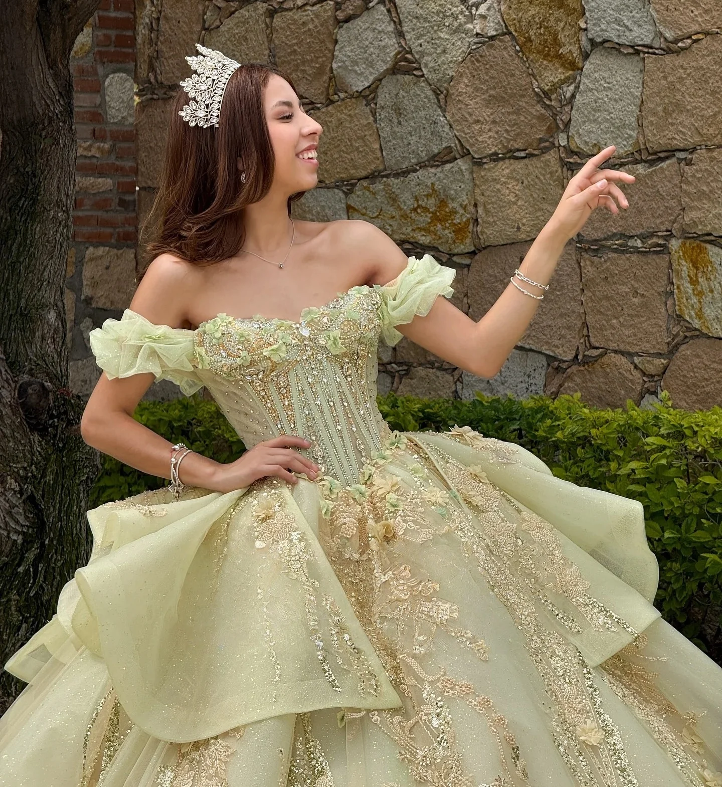 Floral Charro Quinceanera robes robe de bal hors de l'épaule Appliques perlées mexicain doux 16 robes 15 Anos personnalisé