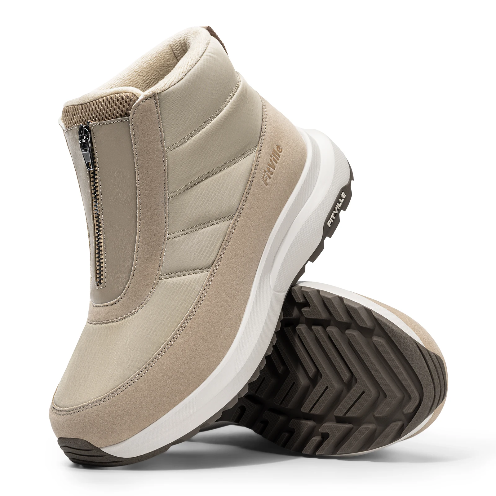 Fittington أحذية نسائية شتوية أحذية واسعة للمرأة أحذية معزولة دافئة مقاومة للانزلاق الكاحل كعوب منخفضة أحذية الثلوج مقاوم للماء #1