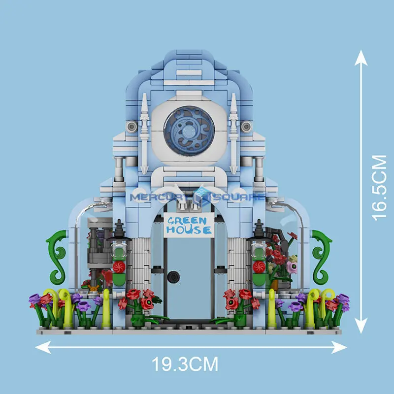 Botanical Garden MOC 16048 Plant Conservatory Model Building Bricks Sun Glass House Room Blocks Toy Set Creative Gift Girls Boys