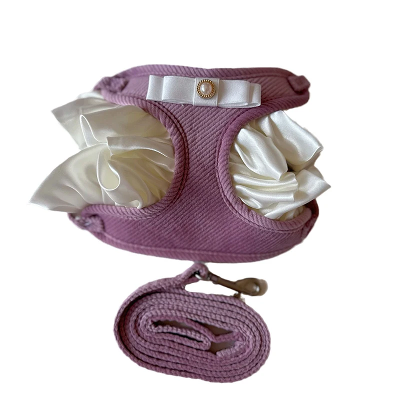 ลูกไม้เกาหลีแมวสุนัขสัตว์เลี้ยงสายคล้องคอสุนัข Yorkshire Out Walking Dog Walking Cat Leash