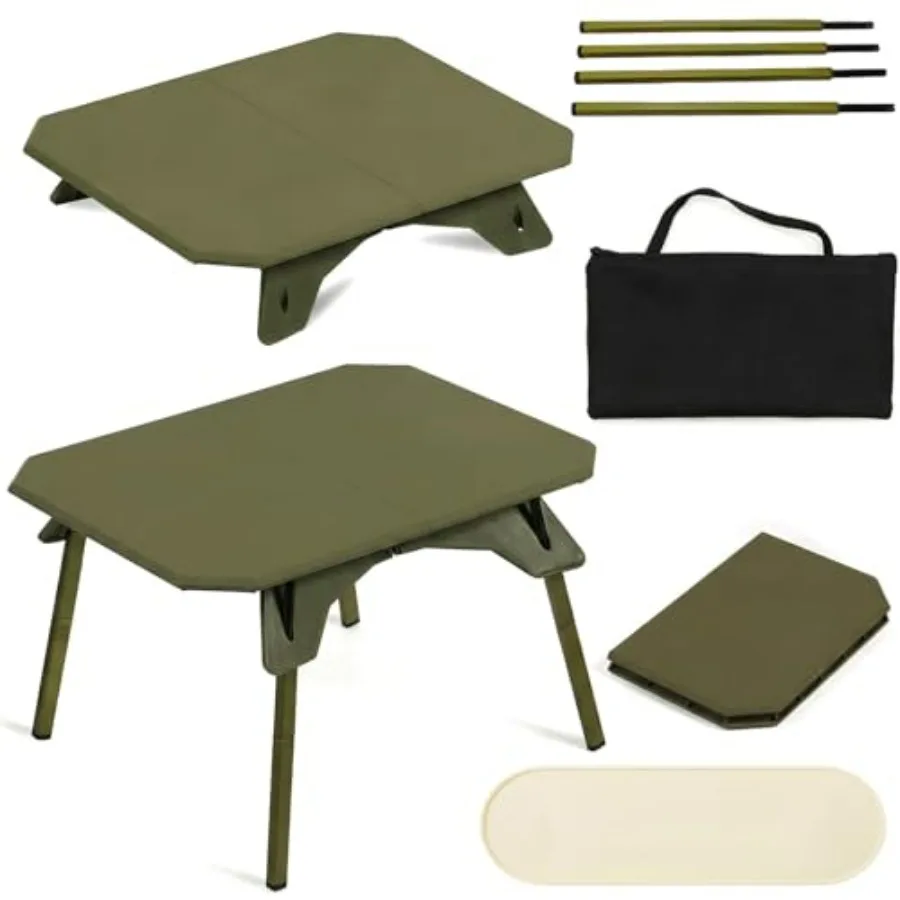 

2-in-1 Tactical Camping Table with Adjustable Height, Collapsible Table Lightweight with Carry Bag for Camping, Travel expediti