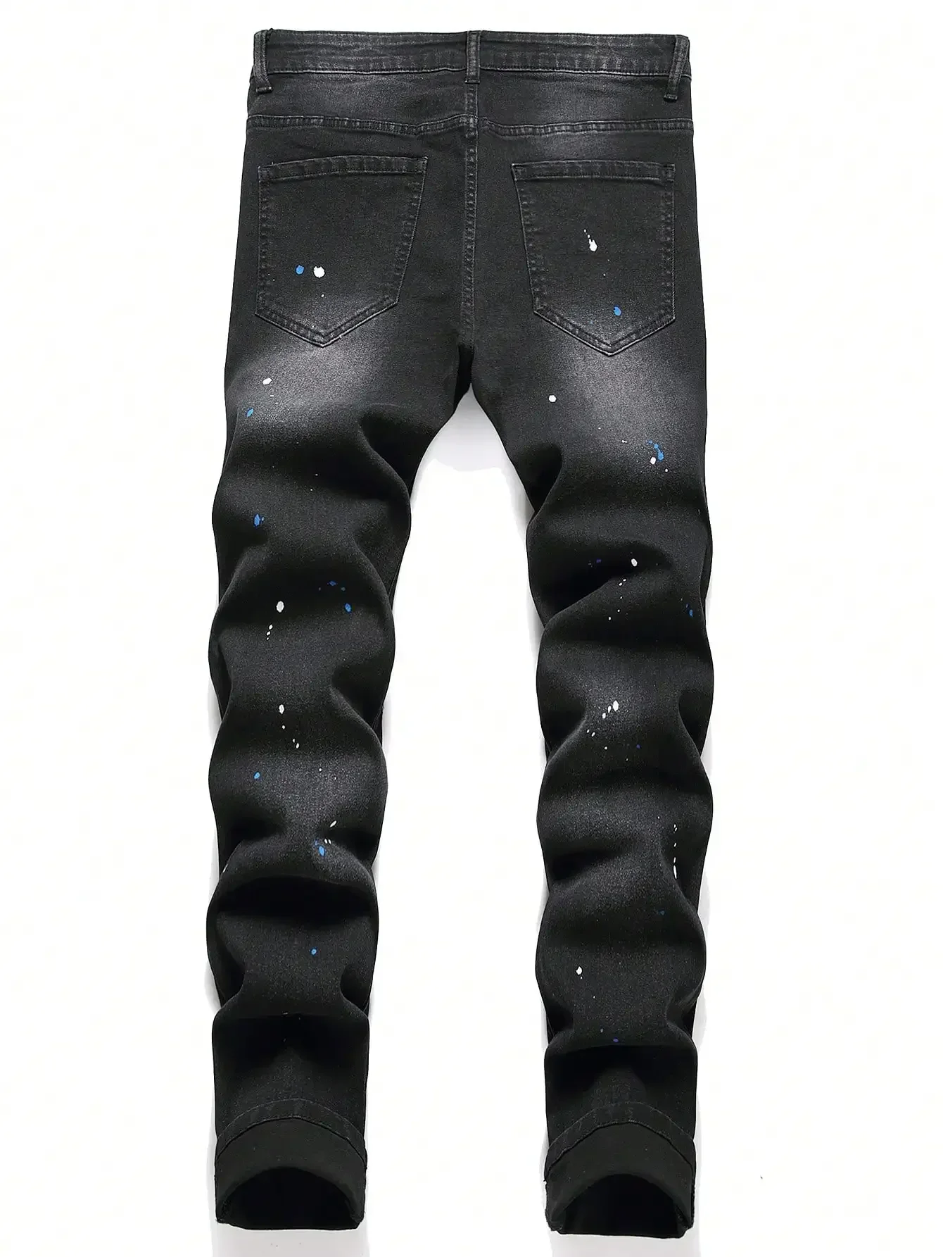 Uomo y2k Jeans Skinny elasticizzati in Denim per uomo pantaloni Casual strappati Patchwork Hole Slim Fit Denim Hip Hop pantaloni dritti neri