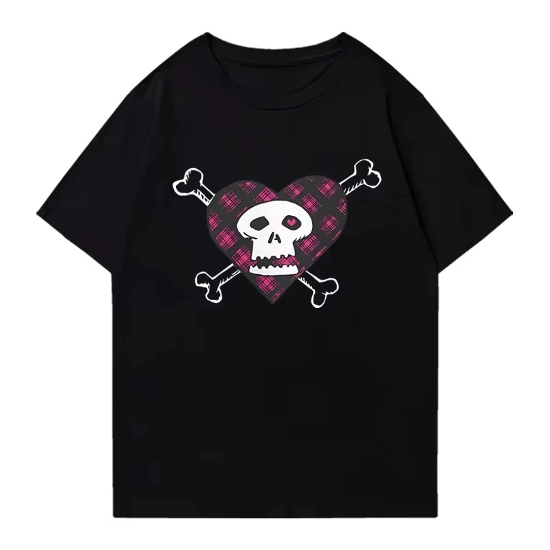 2026 New Punk Rock Graphic T-shirt, Retro Music Inspired Print, Unisex Oversized Short Sleeve Street Top