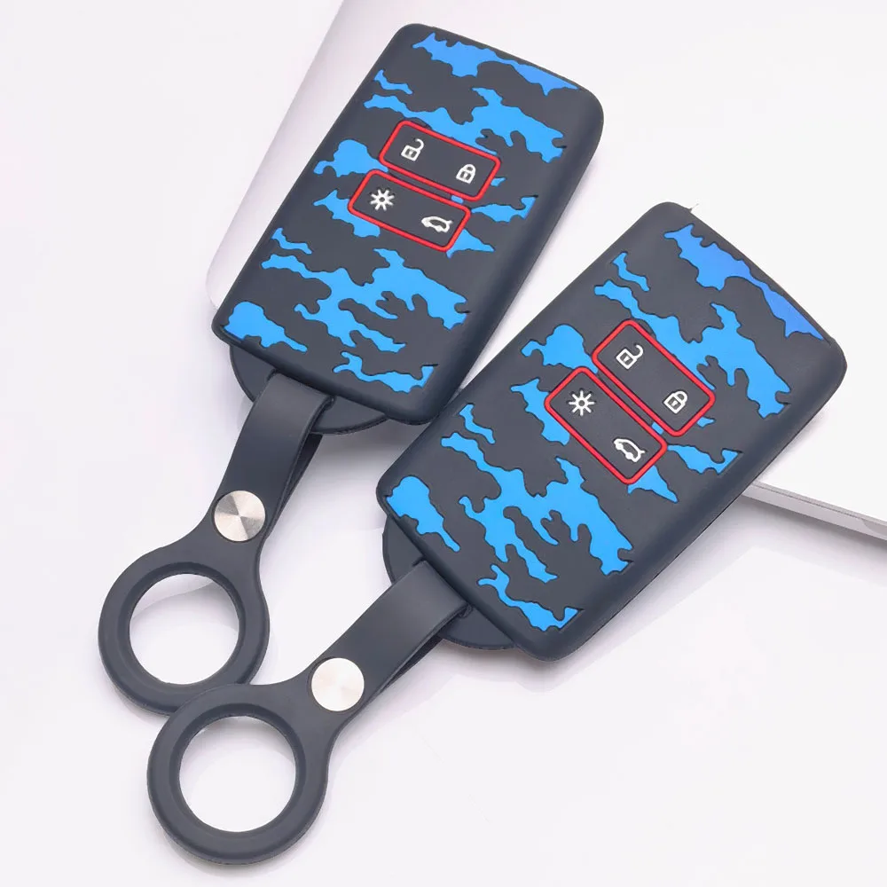 Key Cover for Renault Arkana Captur Koleos Kajar Megane Clio Symbol Talisman with Keychain Anti-Scratch Shockproof Soft Grip