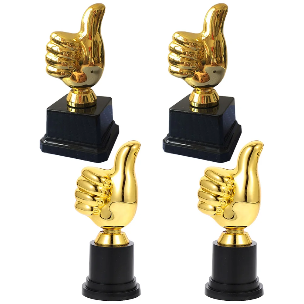 

4pcs Trophy Gifts for Kindergarten Award Competition Mini Cup Decor Children Sports Thumb Statue Exquisite Workmanship Stable
