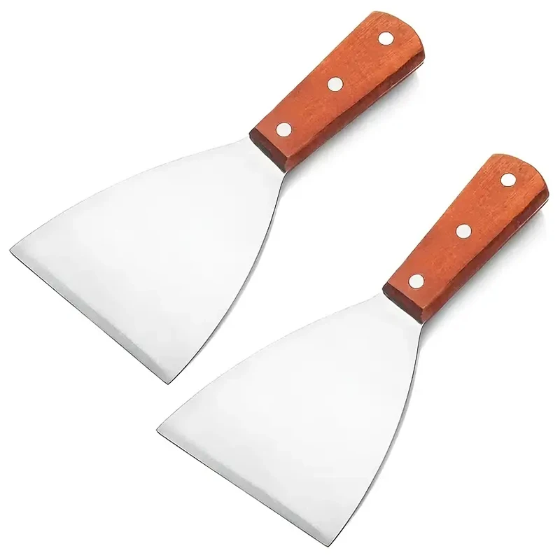 Stainless Steel Metal Spatula Turner Flat Burger Pancake Pizza Grill Flipper BBQ Baking Tools Teppanyaki Griddle Cooking Utensil