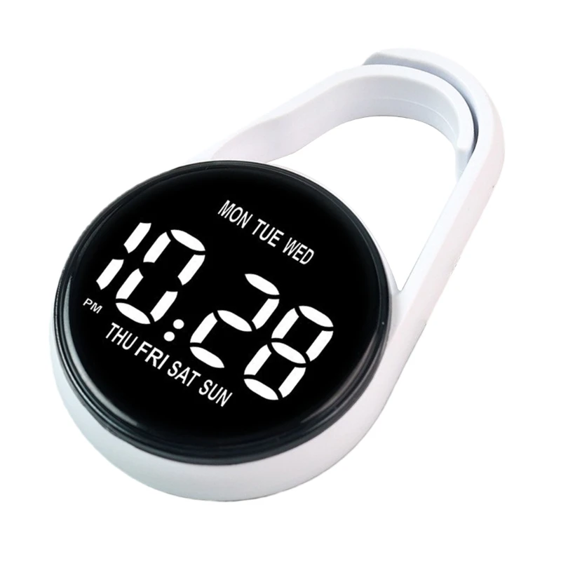  Kids Keychain Clip Digital Hanging Pocket Watch Small Timekeeping Device For Backpacks And Belt Plastic Electronic Clock