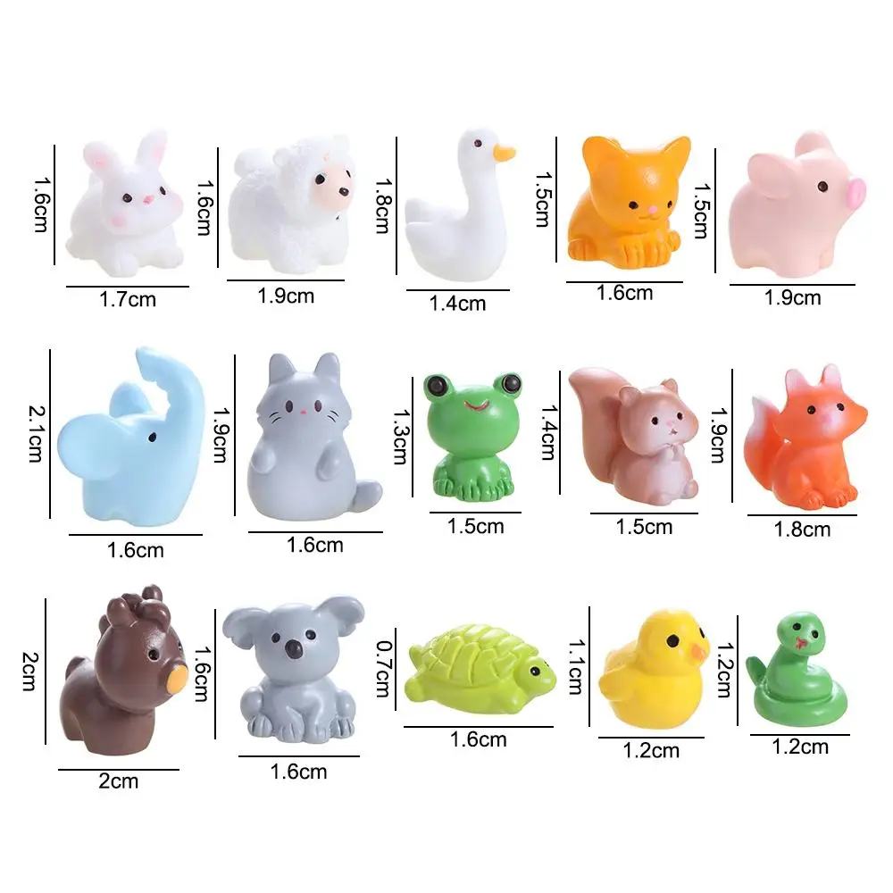 Cat Duck Sheep Squirrel Frog Turtle Animals Micro Landscape Ornaments Cute Handmade Zodiac Animals Miniatures Realistic