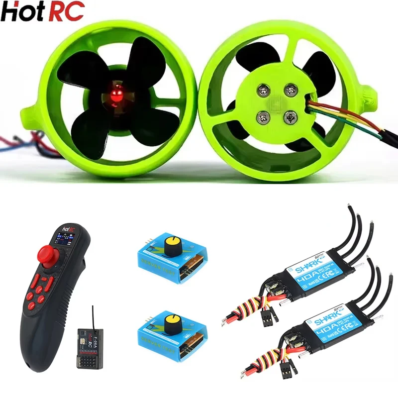 Underwater 2KG 4-Blade CW/CCW Thruster Engine Brushless 40A ESC Tester Combo/Radio System Transmitter DS650 For RC Boat Jet Boat