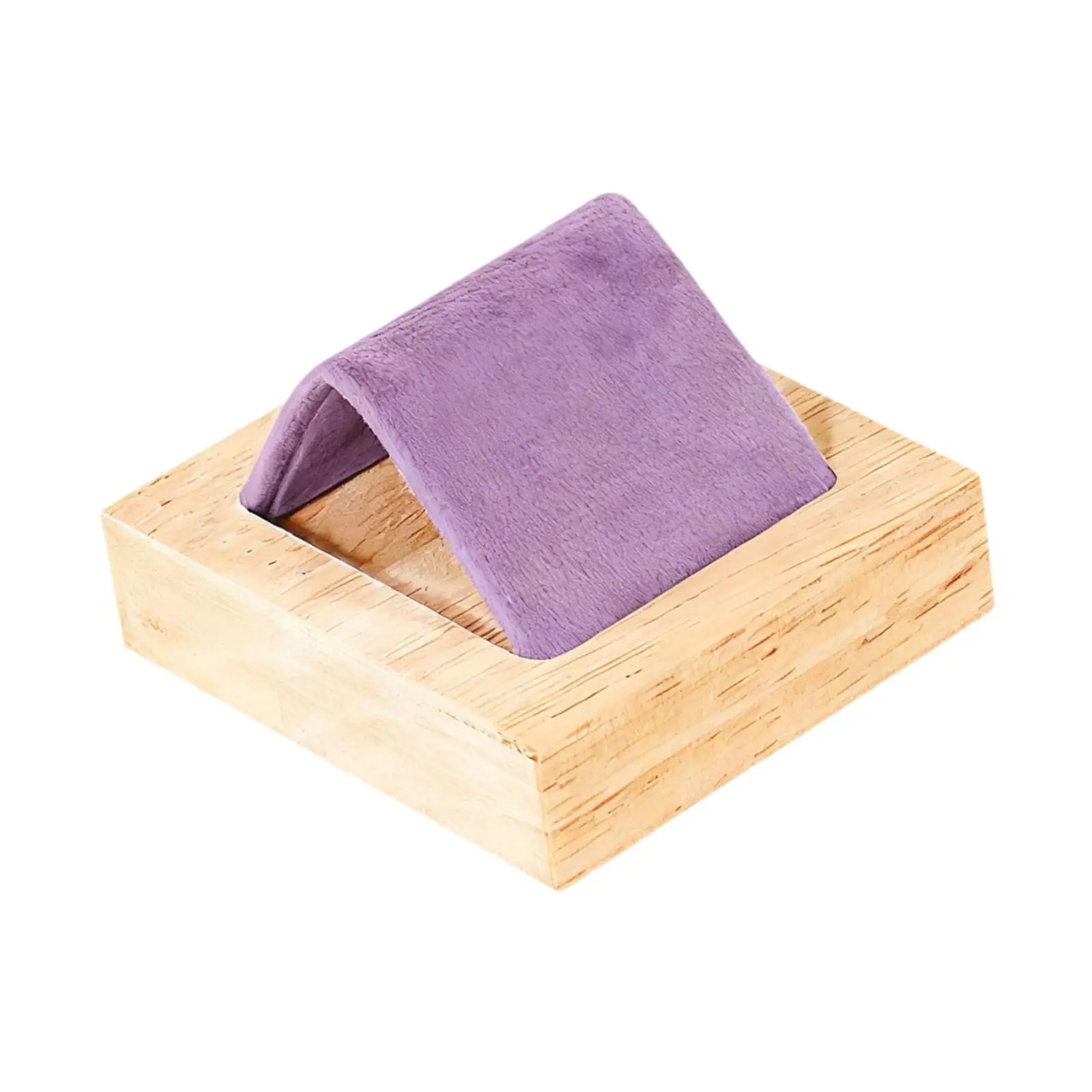 Earring Holder Velvet Wooden Jewelry Display Stand Mini Earring Organizer Tray for Jewelry Counter and Home Storage