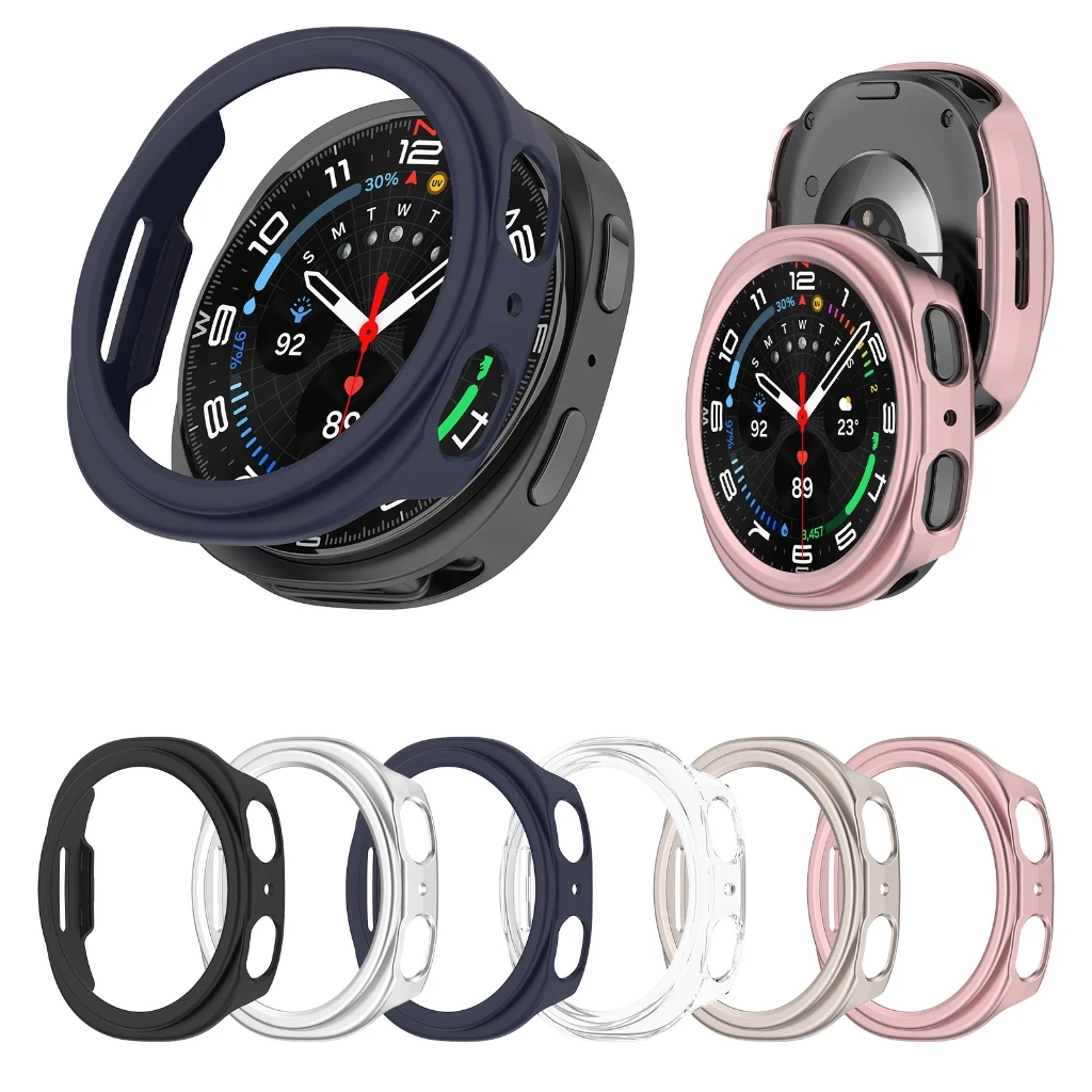Чехол для ПК для Samsung Galaxy Watch 8 40 мм/44 мм Watch8 Classic 46 мм, жесткий защитный бампер, рамка, защитная оболочка