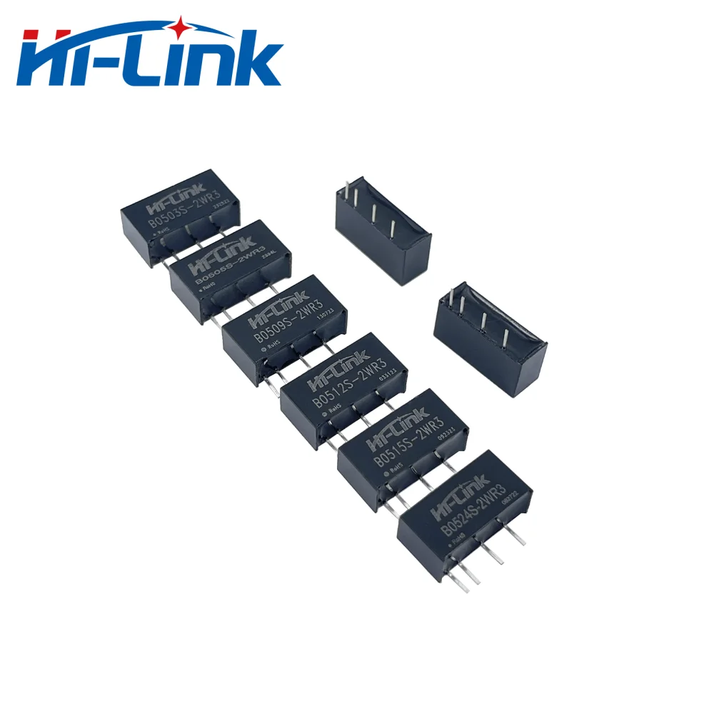 Hi-Link 5V to 3.3/5/9/12/15/24V 2W Output DCDC Power Supply Module Ultra Small DC DC Step Down Boost Up Converter B0505S-2WR3