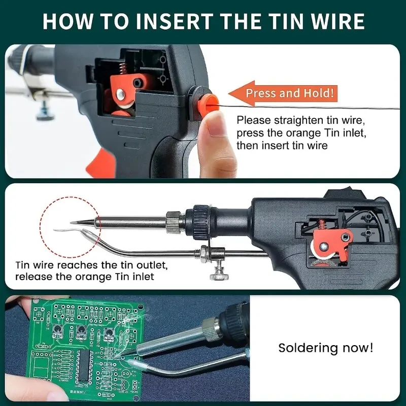 60W Electric Soldering Iron Kit Manual Send Tin Gun Soldering Iron Set Desoldering Pump Tweezers Solder Wire Welding Repair Tool