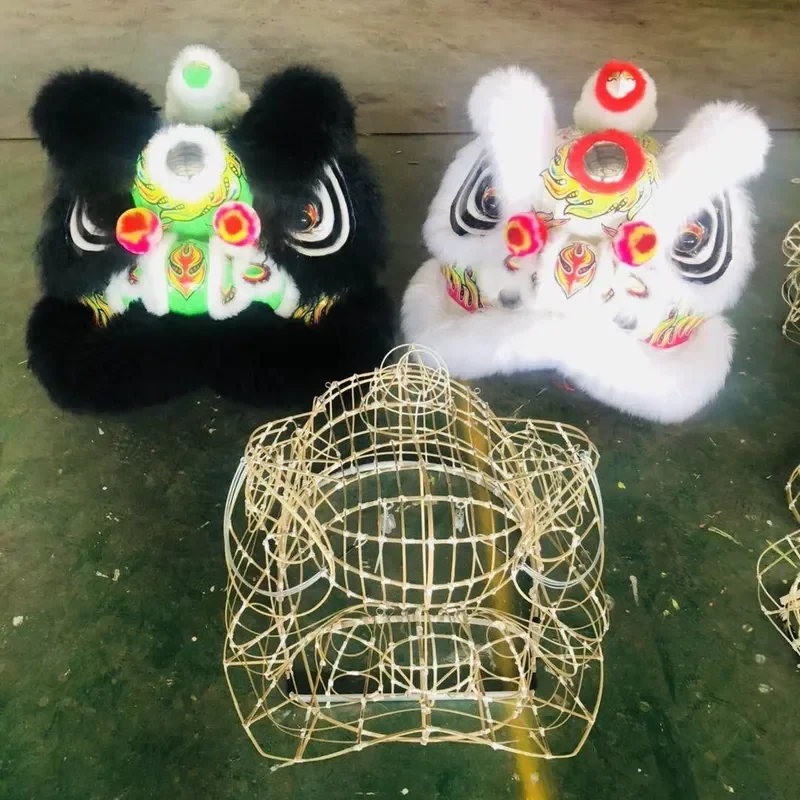 Traditional Chinese Lion Dance Costume Full Set Mascot Head for Festival Performance Party Decoration Cultural Heritage