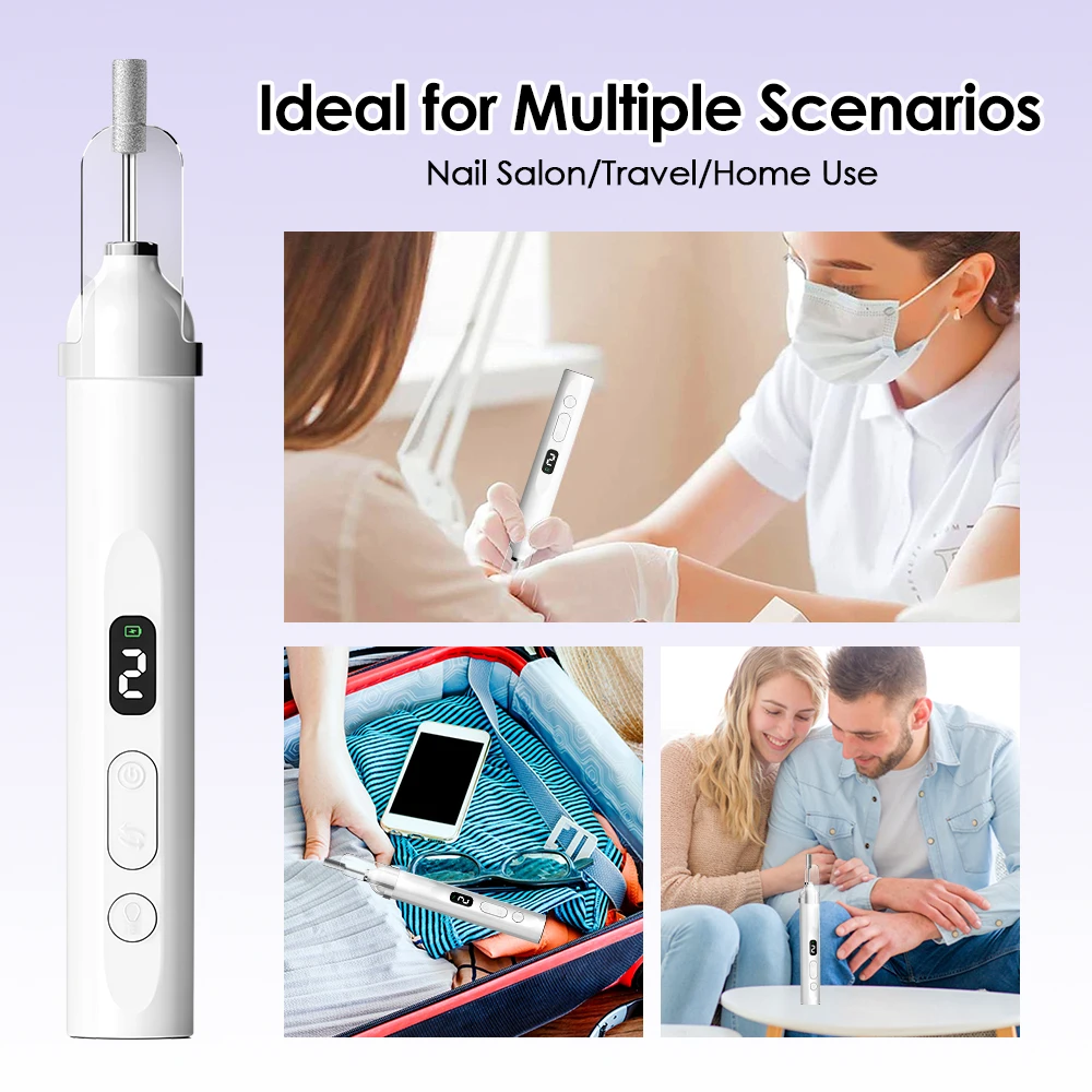 Máquina elétrica de broca de unhas portátil polidor de unhas lixadeira elétrica para manicure pedicure profissional brocas de unhas para gel