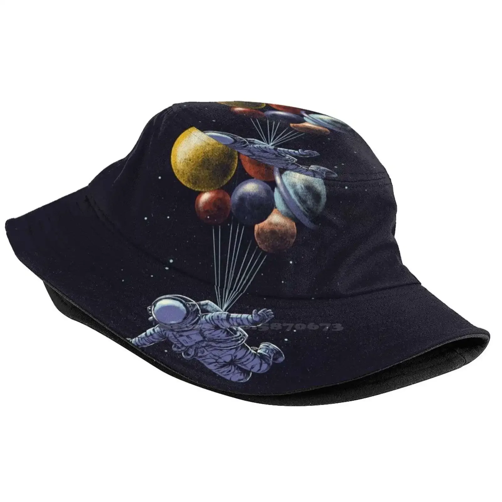 Space Travel Unisex Fisherman Hats Cap Astronomy Outer Space Solar System Galaxy Sky Colorful Moon Sci Fi Science Fiction Funny