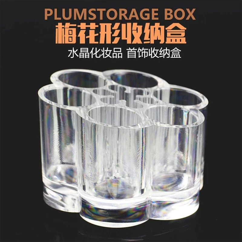 1pc Transparent Jewelry Storage Box Microblading Acrylic Manual Pen Stand Holder Permanent Makeup Tattoo Cream Storage Tool