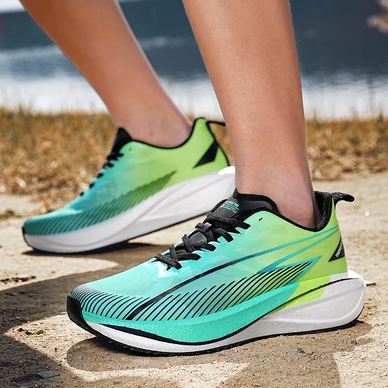 Unisex Fashion Sports Running Shoes Casual Breathable Mesh Surface Carbon Plate Support Wear-Resistant Rubber Outsole