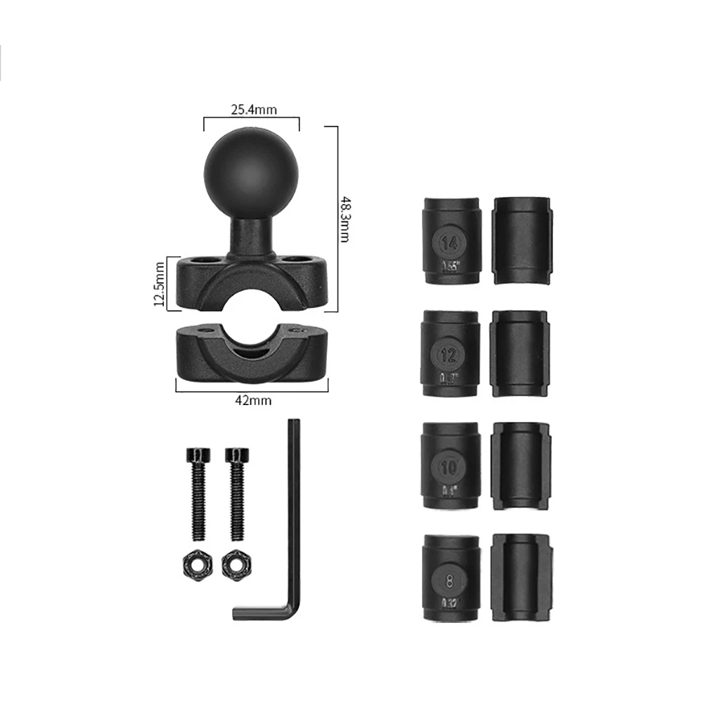 1/1,5 Zoll Kugelkopf halterung Adapter Motorrad Fahrrad Lenker Clip Klemme Rückspiegel Halterung Halterungen Zubehör – Detail 12