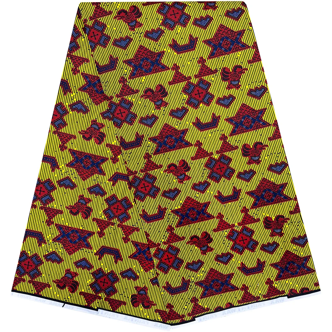 Vibrant African Ankara Fabric Dutch Super Wax 100% Polyester Garment Making Material