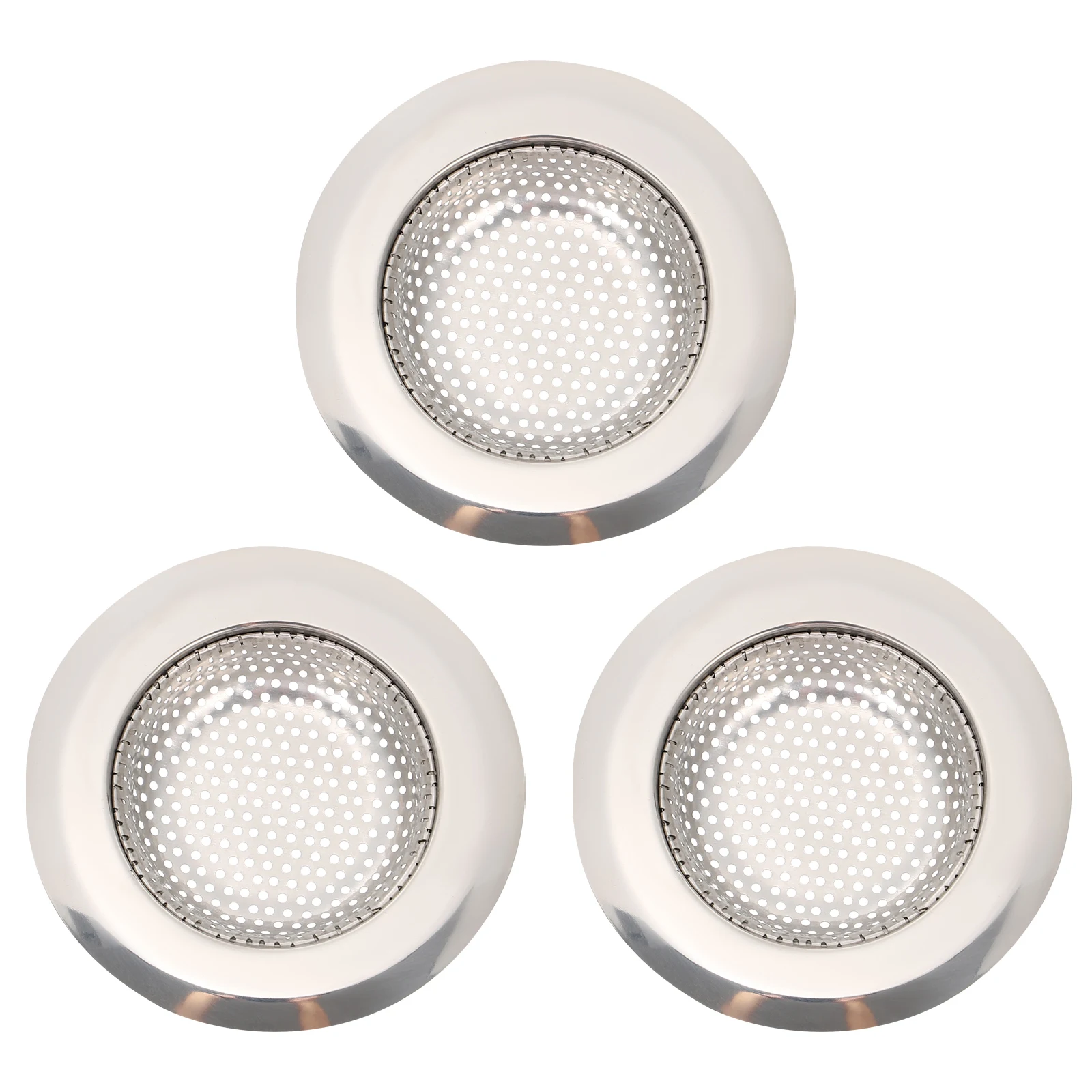 

3pcs Steel Strainers For Kitchen Sink Food Sink Strainer Kitchen Bathroom Food Filter Drain Basket Anti Clog Easy Practical