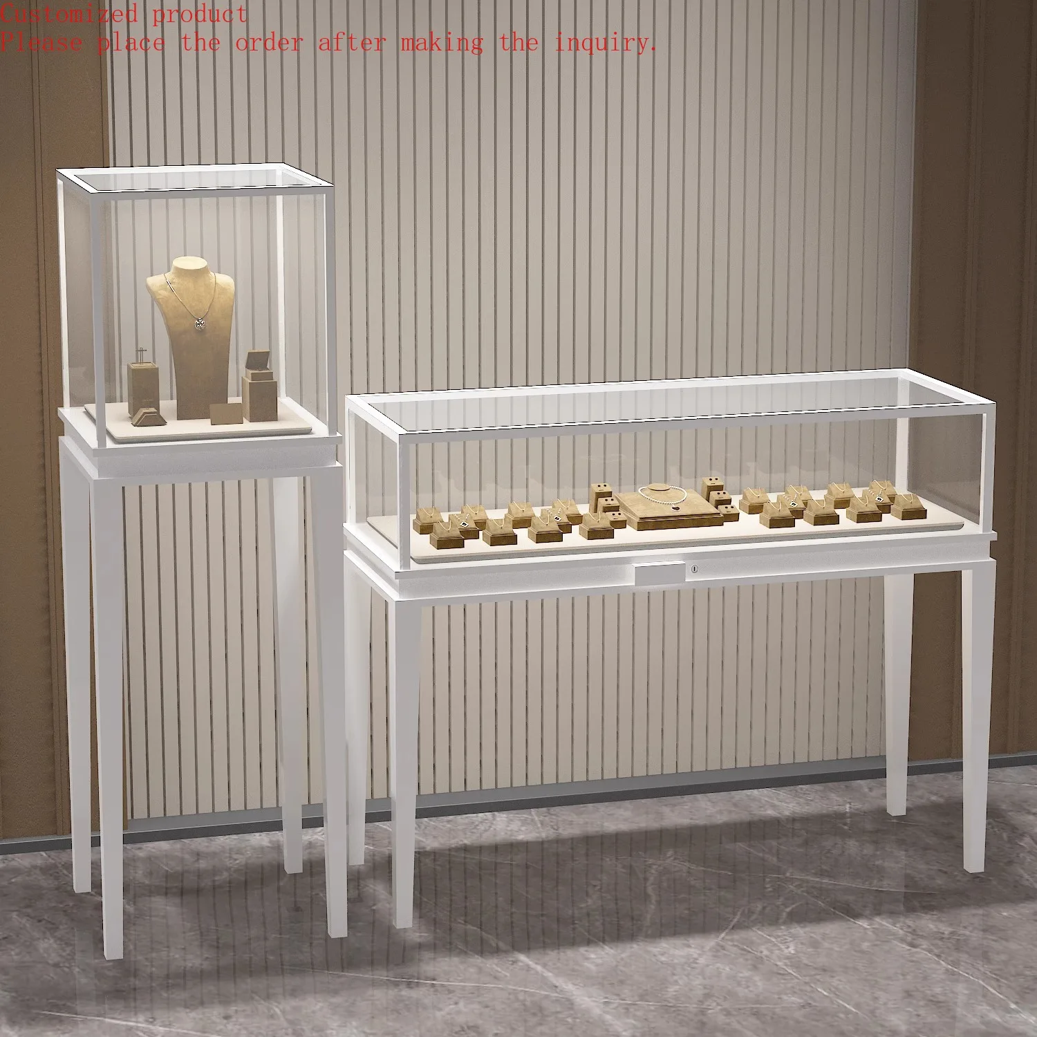 

Custom.Customized 2025 Metal Jewelry Display Cabinet with Glass for Jewelry Store Showcases Design