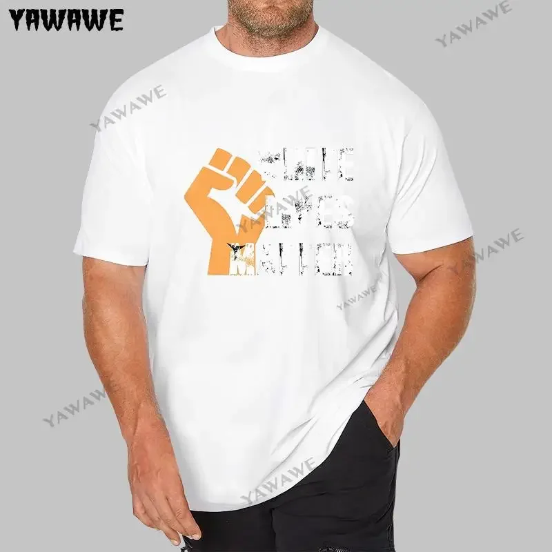 White Lives Matter style T Shirt Civil Rights summer T-Shirt bigger size male brand teeshirt men cotton tshirt drop shipping