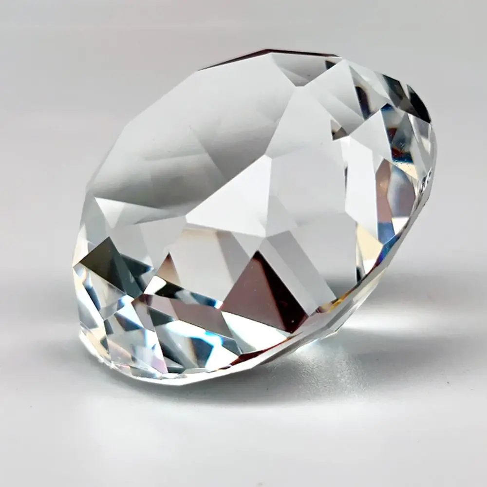 Faceted Cut Clear Crystal Diamond 60/80/100mm Creativity Artificial Crystal Diamond Romantic Gifts Big Glass Diamond Loved Ones
