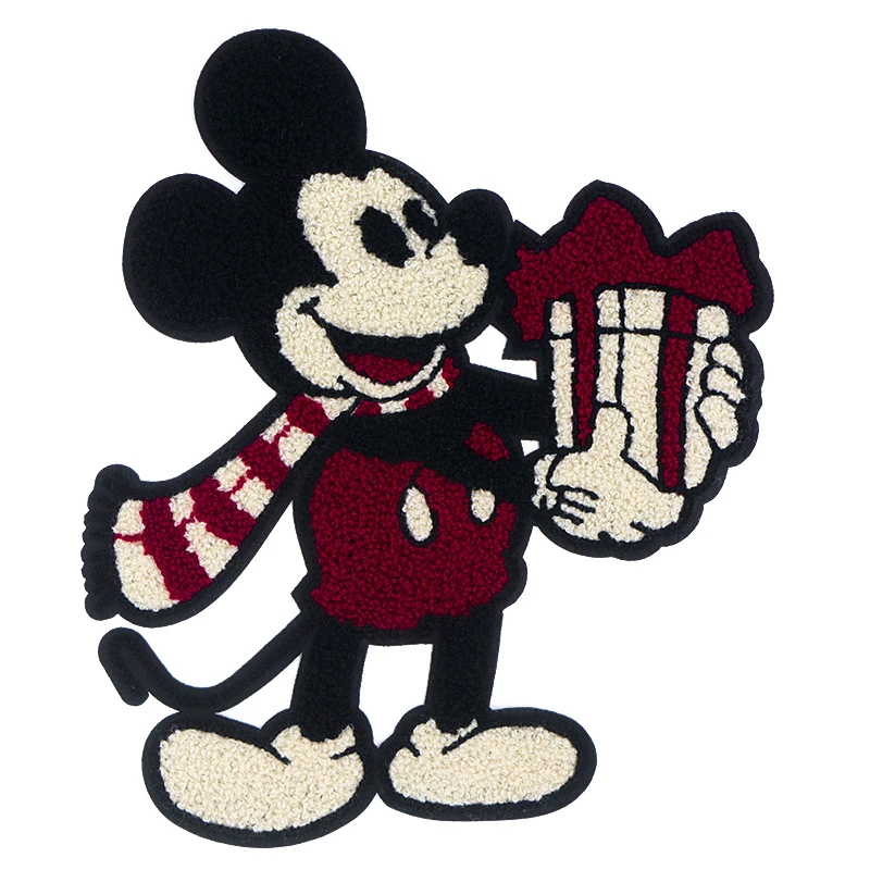 Disney tureMouse-Écharpe en chenille Gft, icône de serviette, patchs appliques de broderie pour vêtements, bricolage, patch à coudre sur les autocollants