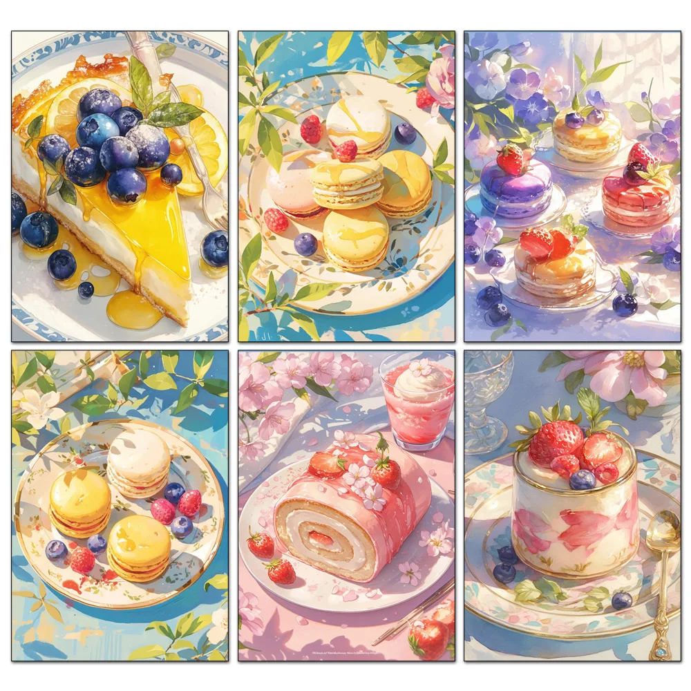 5D DIY Diamond Painting Embroidery Macaron and Cake Full Round/Square Diamond Beautiful Cross Stitch Set  Art Decoration Gift