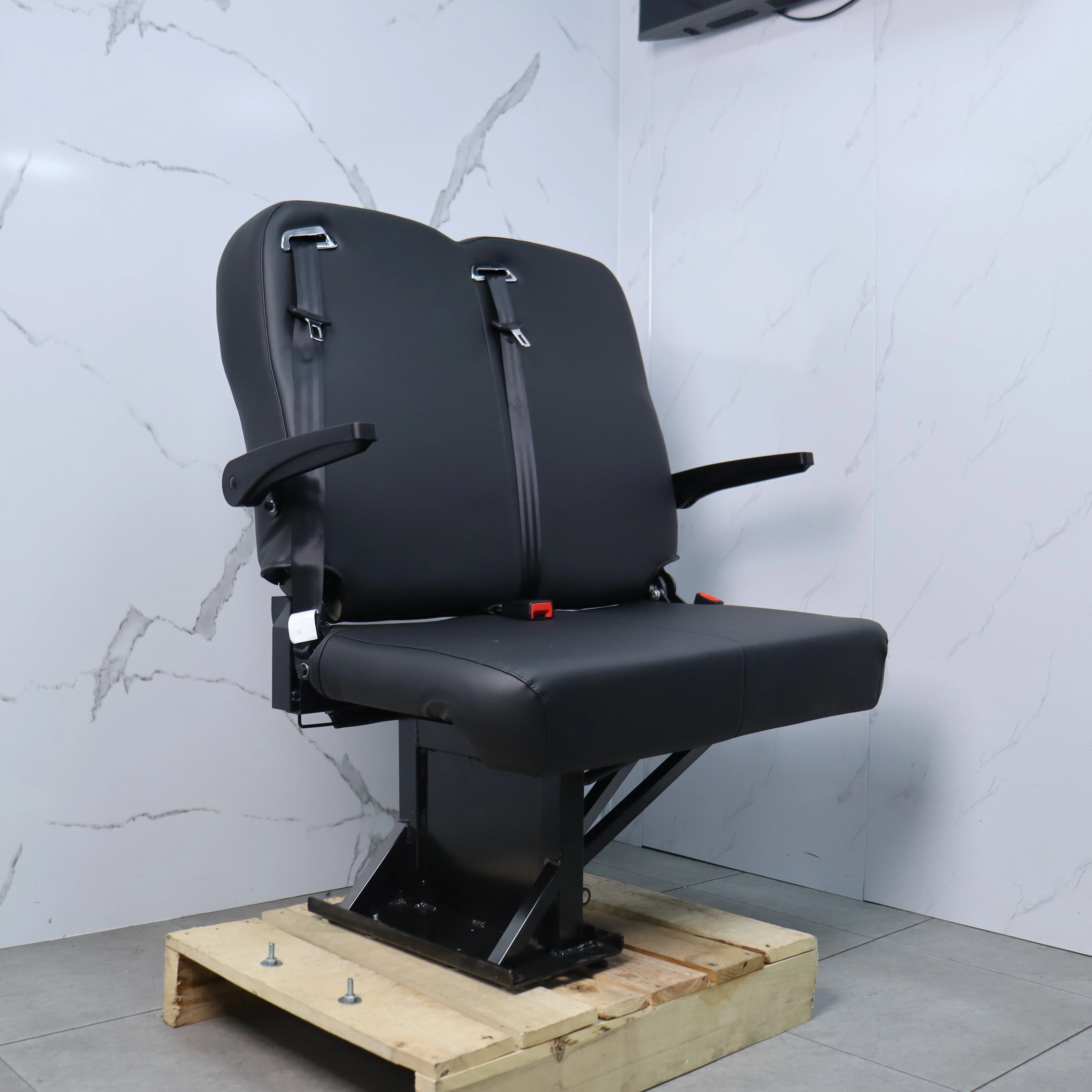Manual Foldaway Camper Van for SEAT with Armrest Comfort Foldable Vehicle Seats Easy Install Double Bus Chair with Base