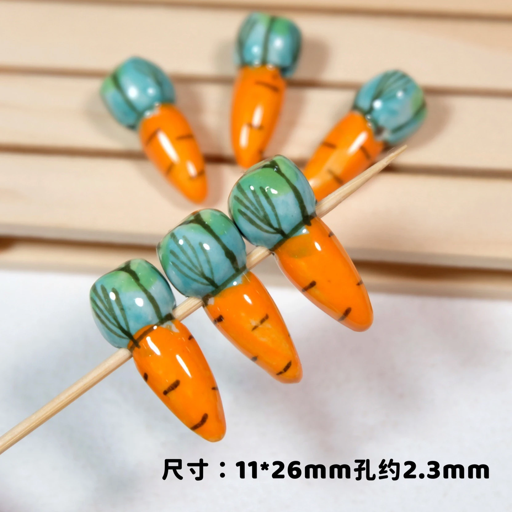 Ceramic [Carrot] Beaded DIY Handmade Jewelry Necklace Bracelet Accessories