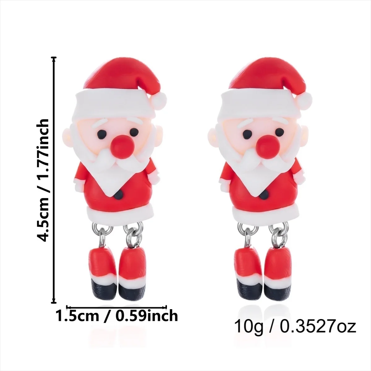 Modische Ohrstecker aus weichem Ton mit Weihnachtsmann-Motiv für Damen, exquisite Weihnachtsmann-Ohrringe aus Kunstharz, Neujahrsparty-Schmuck – Detail 33