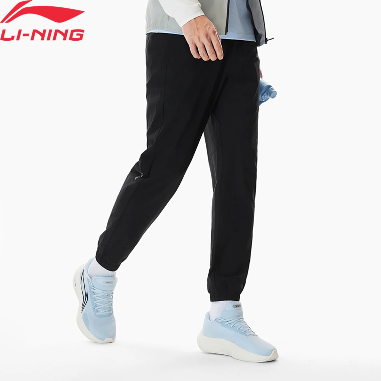 Li-Ning Men's Professional Running Pants LN COOL 88.3%Polyamide 11.7%Elastane LN DRY Regular Fit LiNing Comfort Trousers AYKW269