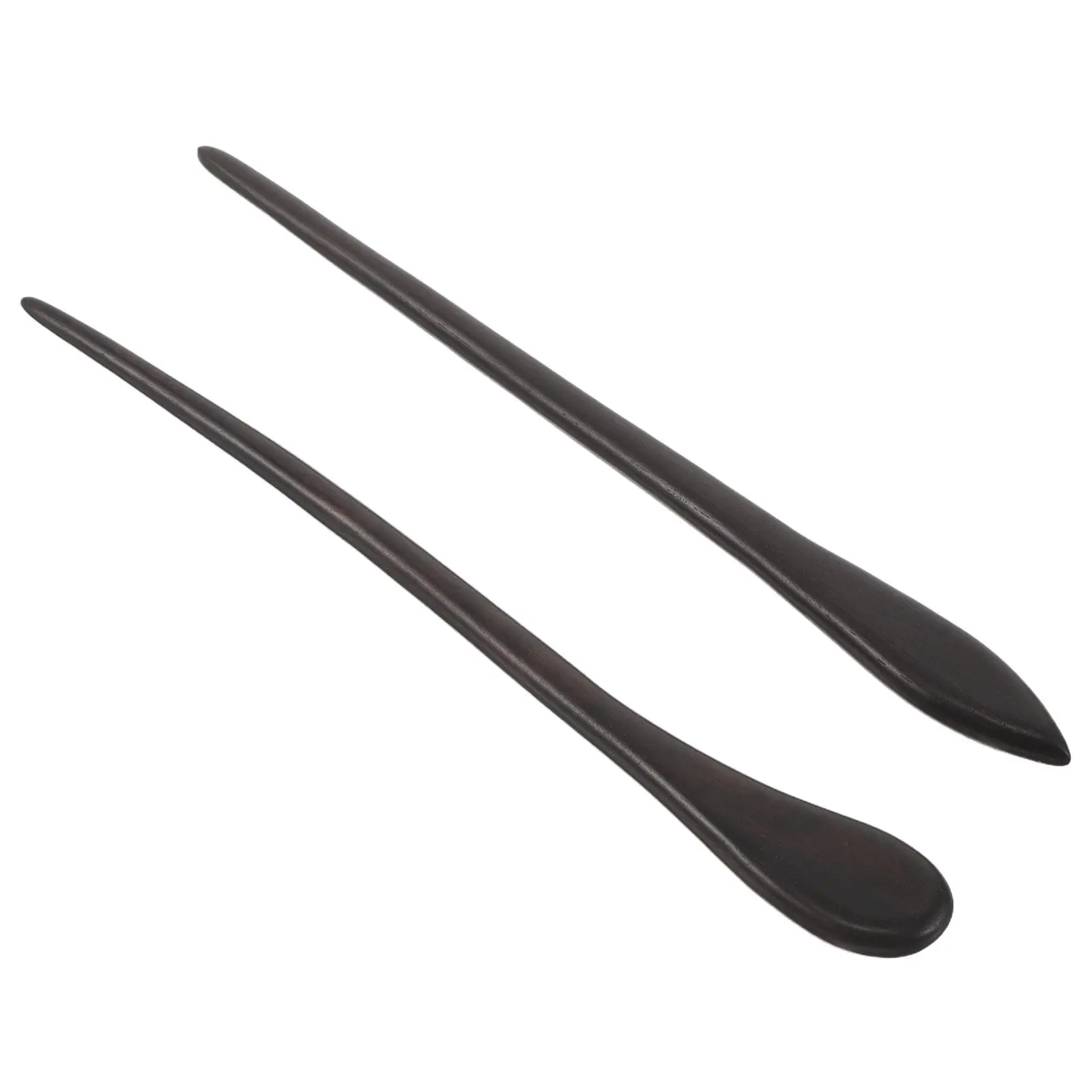 

2 шт. деревянные китайские шпильки для волос из черного эбенового дерева, ретро-дизайн с кисточками, ручная полировка, гладкая поверхность, для укладки длинных волос