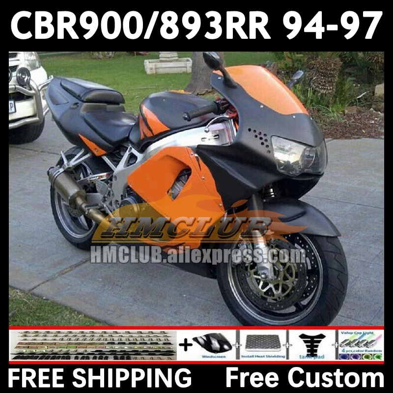 Fairing Kit For HONDA flat orange CBR900 CBR893 RR CBR 900 893RR CBR900RR 72No.45 CBR893RR 94 95 96 97 1994 1995 1996 1997 Body