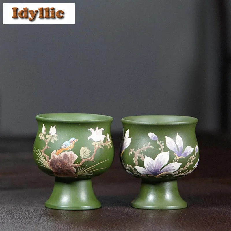 

100ml Yixing Zisha Bird Fun Flower Tea Set Complete Set Boutique Tea Ceremony Set Teapot And Tea Cup Set Teaware Collection Gift