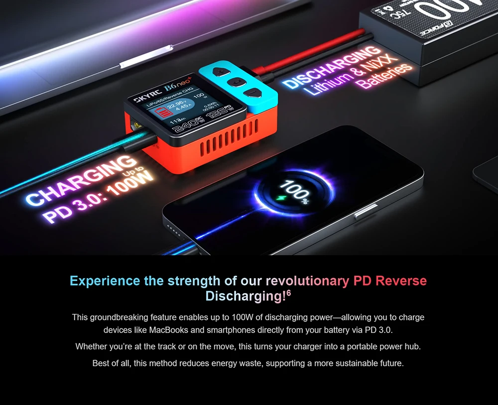 NEUES SKYRC B6neo 2 Smart Charger Multifunktions-Smart-Ladegerät DC 300 W PD 80 W LiPo/LiFe/Lilon/LiHV/NiMH/NiCd/Pb-Ladegerät – Detail 11