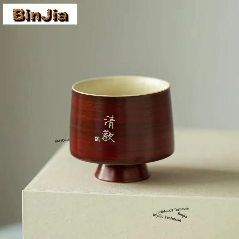 2pc/lot Wabi Sabi Style Handwritten High Foot Teacup Zen Tea Bowl Tea Cup Set Tea-tasting Smelling Cup Jianzhan Master Cup 55ml